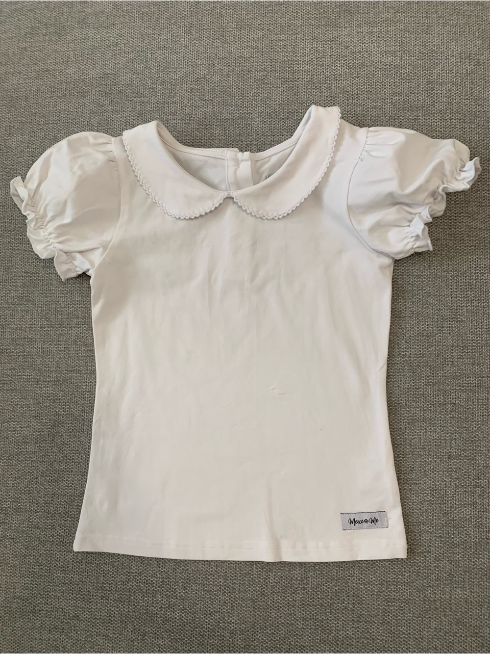 Merce & Me fits 5/6 White Puff-Sleeve Peter Pan Collar Top